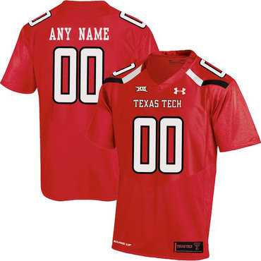 Mens Texas Tech Red Customized College Football Jersey